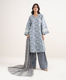 SAPPHIRE Premium Lawn 3PC Unstitched Suit – Mist Grey